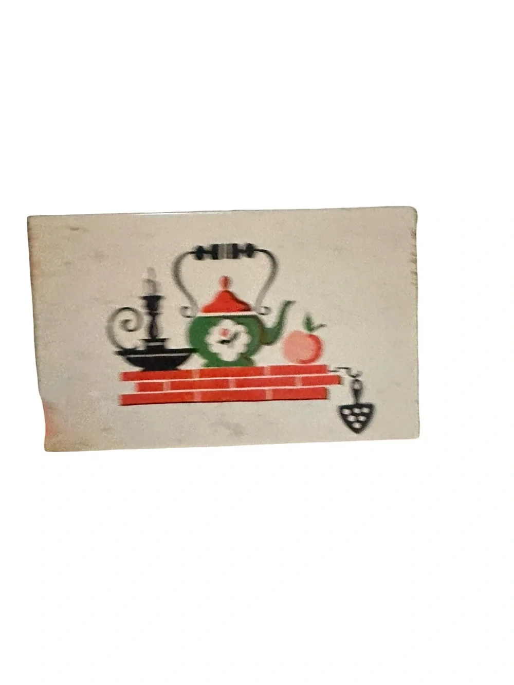 Recipe Box Metal Vintage Cottage Core Stylecraft No805 Cast Iron Stove Kitchen